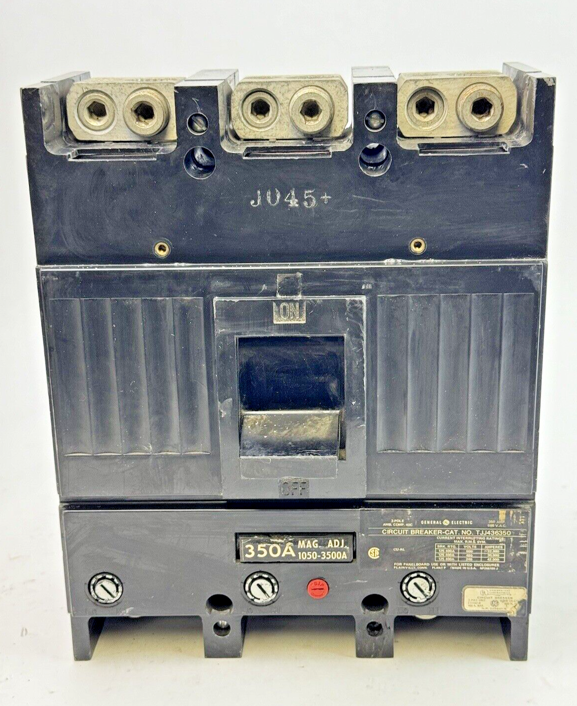GE - TJJ436350 - CIRCUIT BREAKER W/ 350 A TRIP - 3 POLE/ 600 VAC/ 350 A