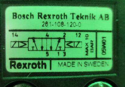 MANNESMANN REXROTH PLUG-IN 20 VALVE 261-108-120-0 ASSEMBLY