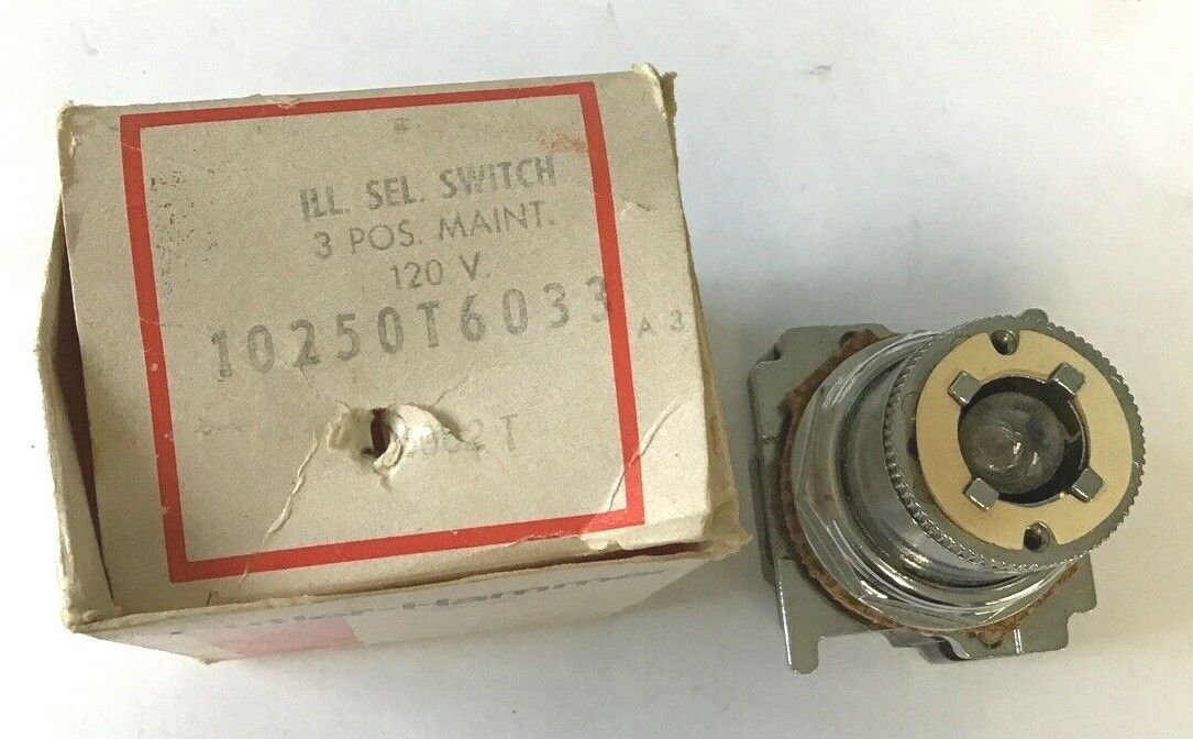 CUTLER HAMMER 10250T6033 ILLUMINATOR SELECTOR SWITCH ***MISSING TOP SCREWS***