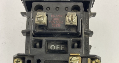 ALLEN BRADLEY509-AOD STARTER SER.A  600VAC 5HP CB236 120V COIL NO HEATERS