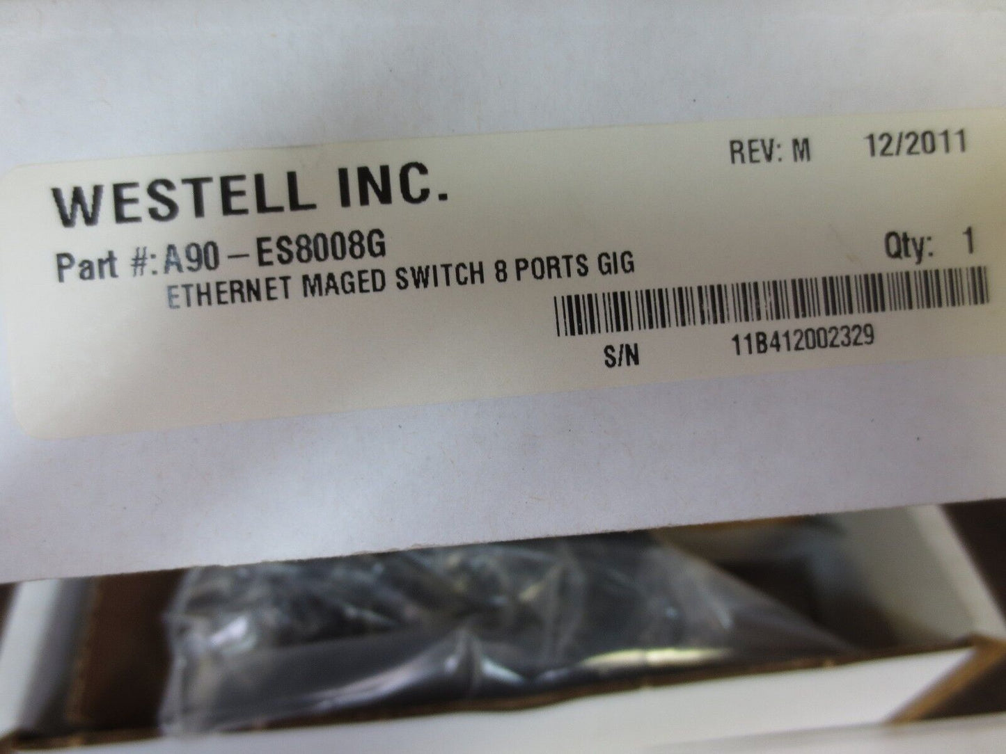 WESTELL A90-ES8008G eSmartES INDUSTRIAL MANAGED ETHERNET EdgeSwitch NEW SURPLUS