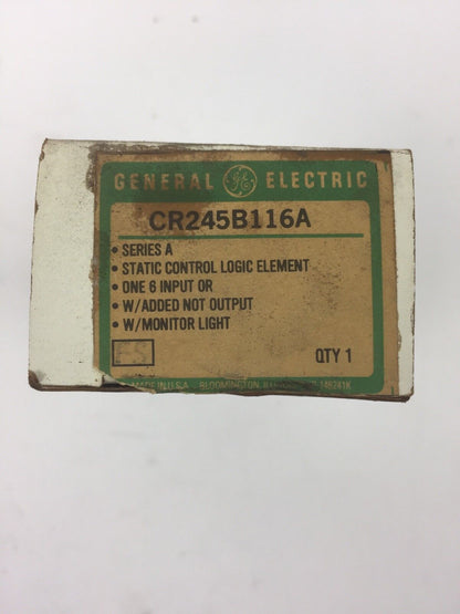 GE CR245B116A STATIC CONTROL LOGIC ELEMENT ONE 6 INPUT OR W/ADDED NOT OUTPUT