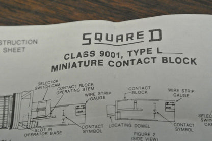 SQUARE D 9001 LA-1 N.C. CONTACT BLOCK / NEW SURPLUS