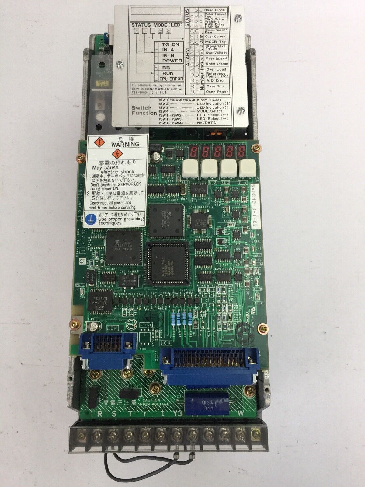 YASKAWA CACR-SR05BE12G-E AC SERVOPACK INPUT 200-230VAC 5A OUTPUT 0-230VAC  3.8A