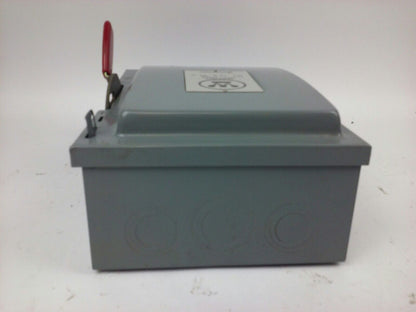 WESTINGHOUSE HU-322 SAFETY SWITCH 60A, 240V, 3P, NON FUSIBLE, 15-30 H.P., NEW