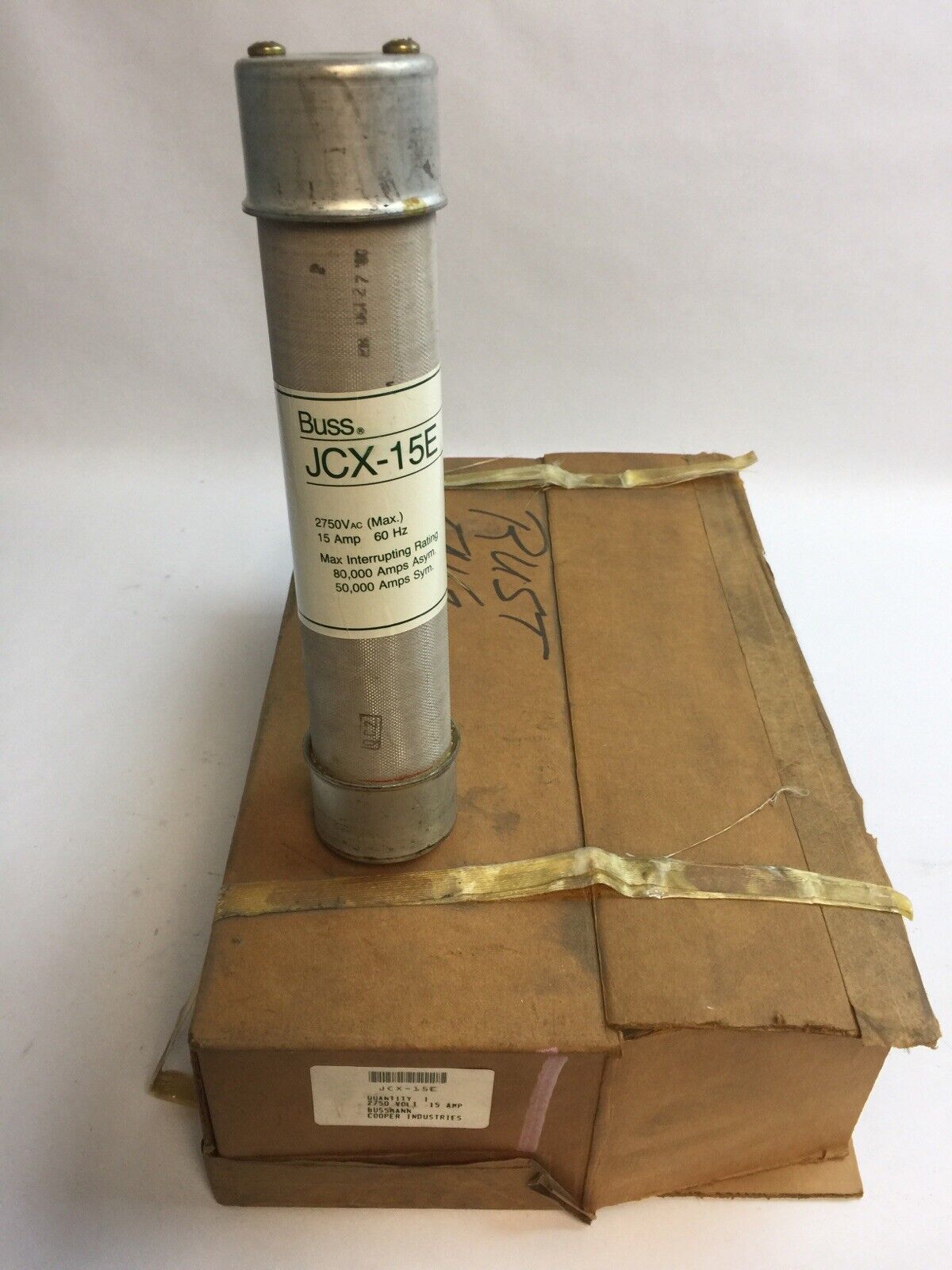 BUSS JCX-15E FUSE 2750VAC 15AMP 60HZ