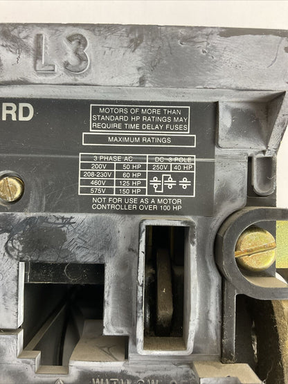 ALLEN BRADLEY 1494V-DS200 SER B 200A 600VAC 250VDC 1494V-FSR622 TRS-100R