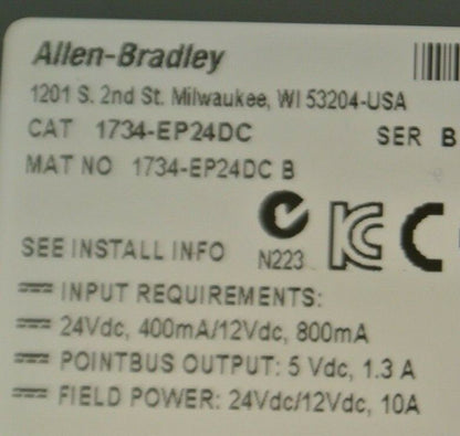 ALLEN-BRADLEY 1734-EP24DC EXPANSION POWER SUPPLY MODULE + 1734-RTB TERM BLK