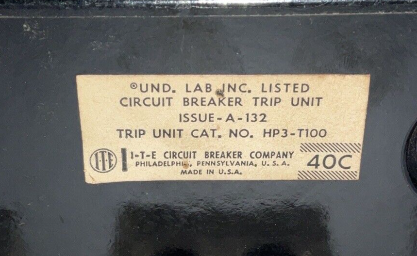 ITE HP3-T100 CIRCUIT BREAKER TRIP UNIT 1000A