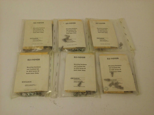 BW CONTROLS 52-110108 MOUNTING HARDWARE AND TERMINAL SET (LOT OF 6)
