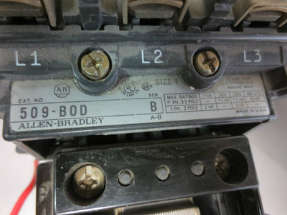 ALLEN-BRADLEY 509-BOD STARTER - NO COIL, NO HEATERS - w/ 42185-800-01