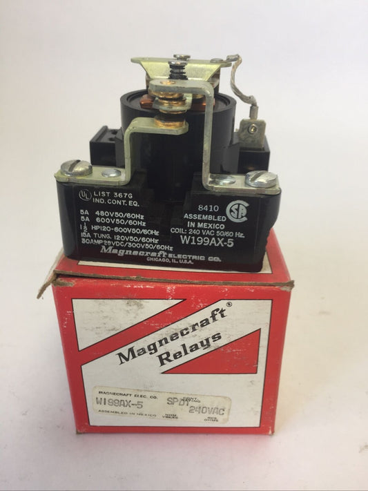 MAGNECRAFT W199AX-5 RELAY 5A 480V 50/60HZ 5A 600V 50/60HZ COIL 240VAC 50/60HZ