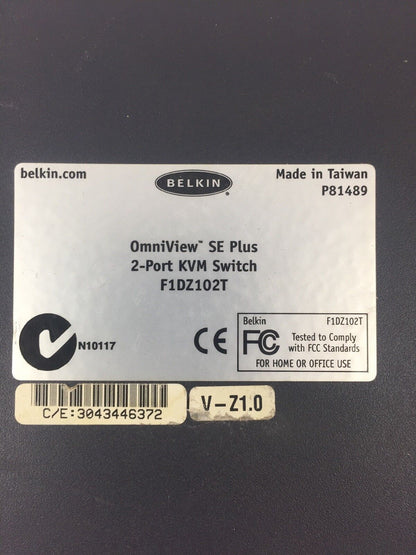 BELKIN F1DZ102T OMNIVIEW SE PLUS 2-PORT KVM SWITCH