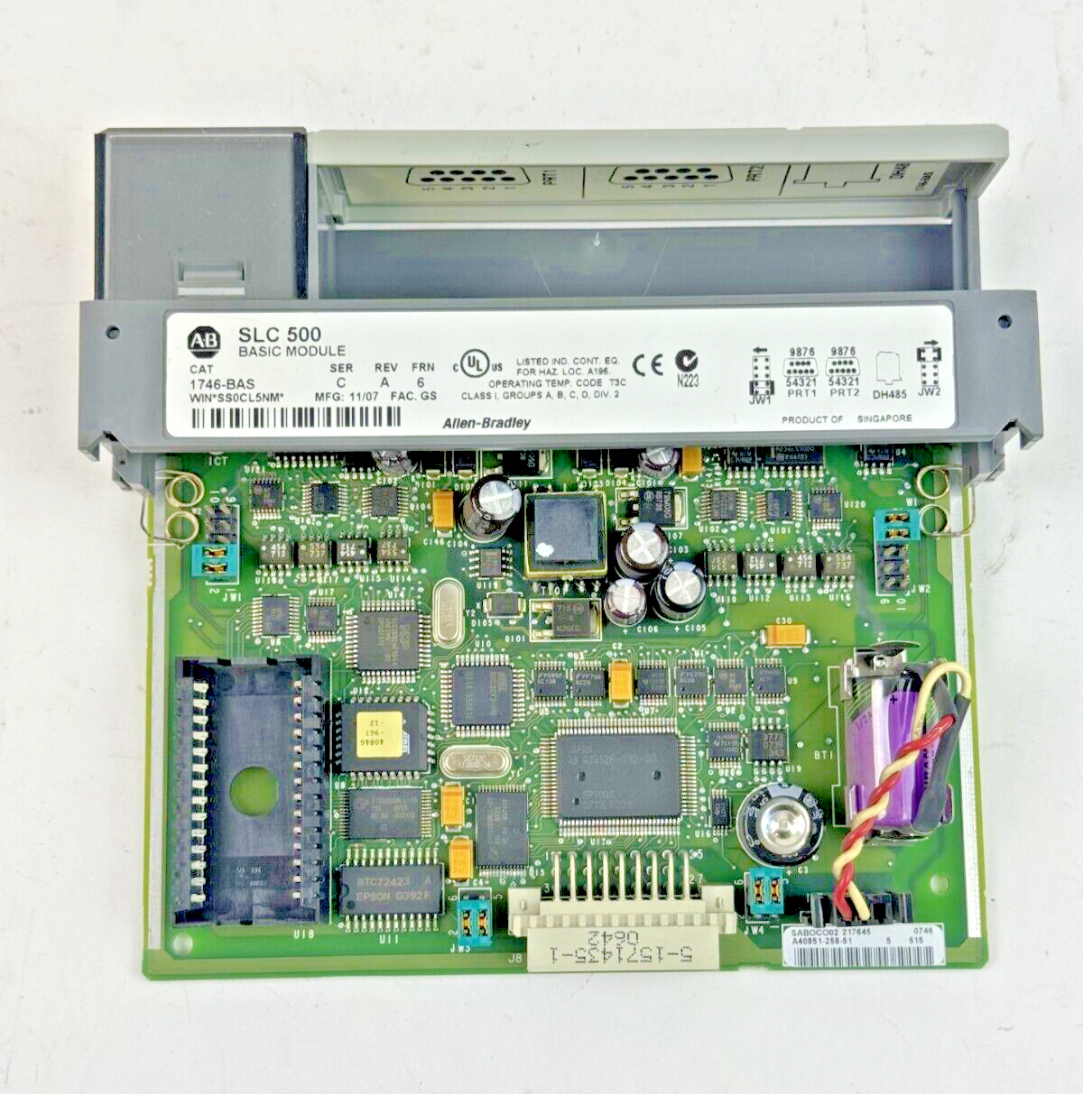 ALLEN-BRADLEY - 1746-BAS SER. C REV. A FRN: 6 - SLC 500 BASIC MODULE