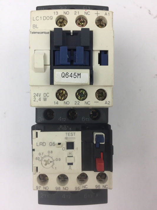 TELEMECANIQUE LC1D09BL CONTACTOR LRD05 OVERLOAD RELAY LAD4TBDL 24V