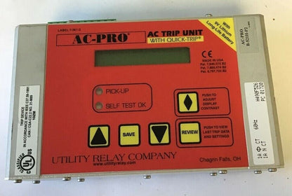 UTILITY RELAY CO. AC-PRO B-521H-P2 AC TRIP UNIT 60HZ24VAC URC
