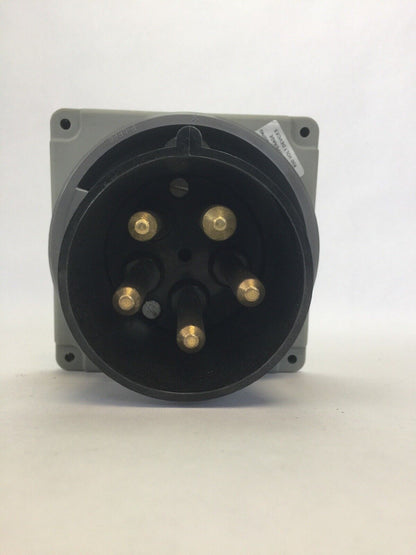 HUBBELL 4100B5W PIN & SLEEVE WATERTIGHT INLET 100A 600VAC 3 POLE 4 WIRE GROUNDIN
