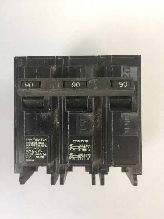 ITE SIEMENS B390H CIRCUIT BREAKER 90A 240VAC 3POLE TYPE BLH