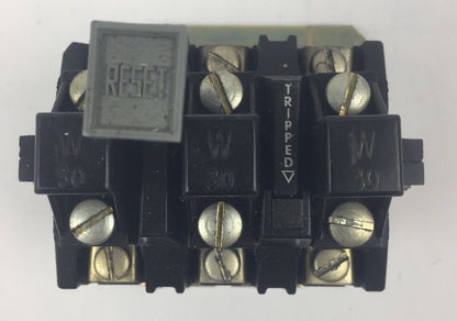 ALLEN BRADLEY 592-B0V16 MANUAL RESET OVERLOAD RELAY 120-600VAC W/ W30 HEATERS