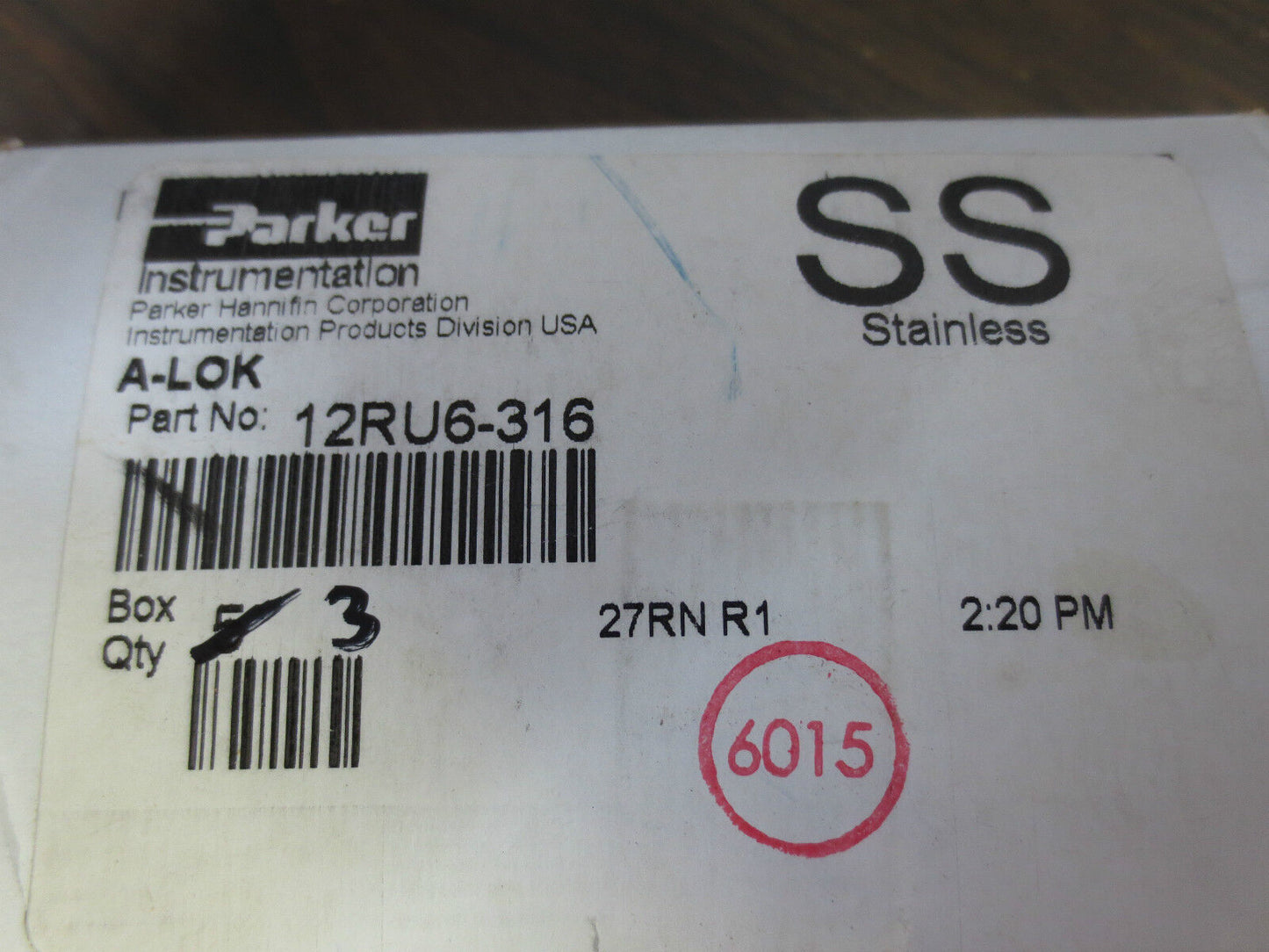 PARKER 12RU6-316 A-LOK REDUCING UNION ASSEMBLY 3/4"x3/8" STAINLESS STEEL - NEW