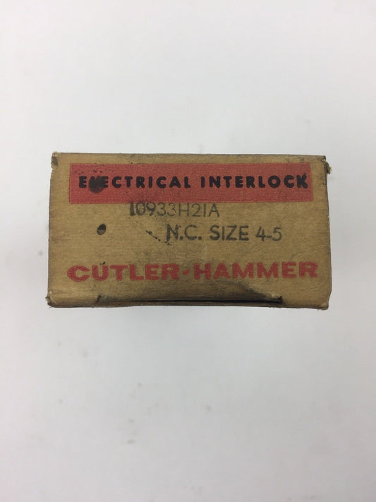 CUTLER HAMMER 10933H21A ELECTRICAL INTER LOCK FOR A-c MAGNETIC CONTACTOR/STARTER