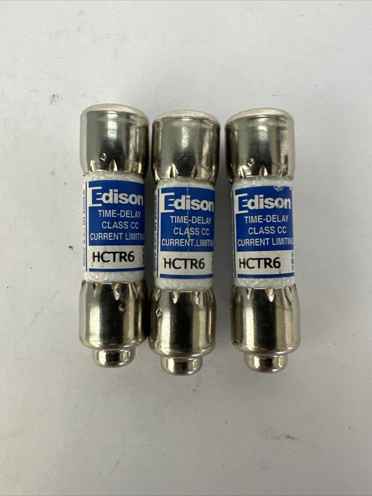 EDISON HCTR6 TIME DELAY CURRENT LIMITING FUSE 6AMP 600VAC (LOT OF 3)