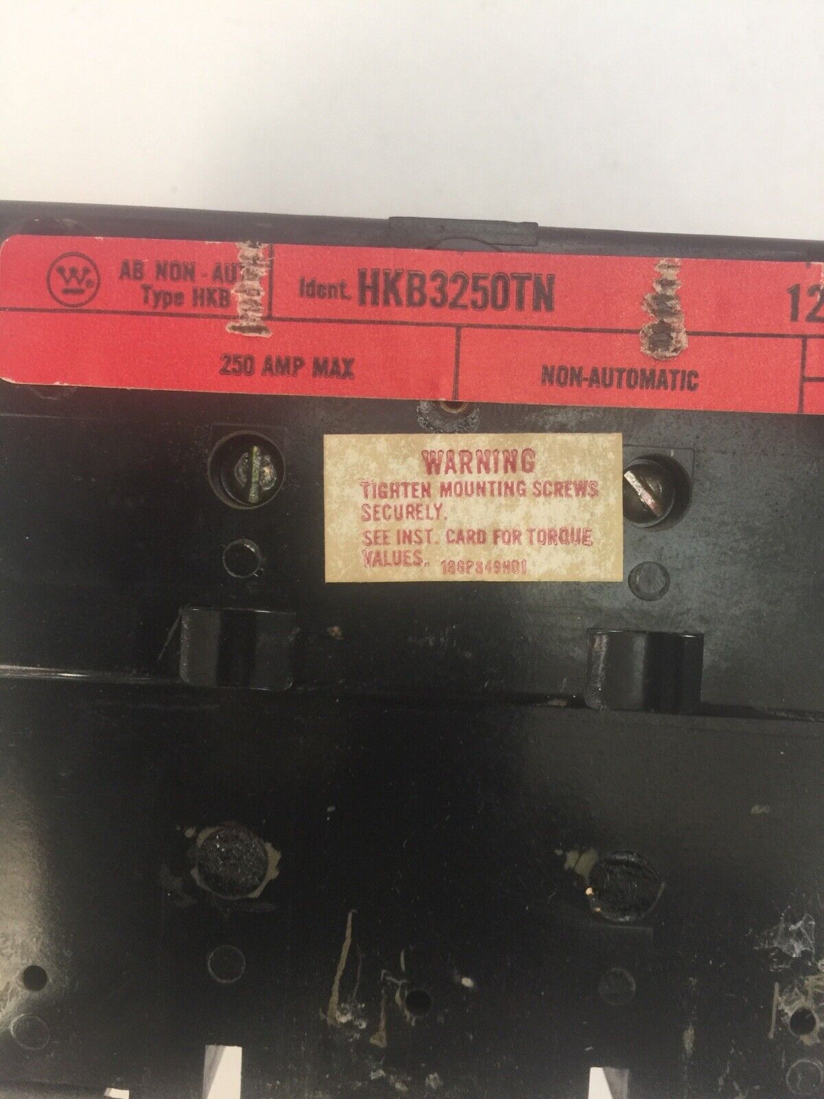 WESTINGHOUSE HKB3250TN TRIP UNIT 250AMP