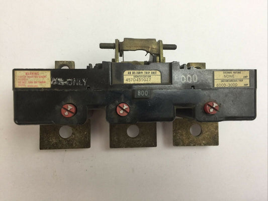 WESTINGHOUSE 457D455G27 TRIP UNIT 800AMP 3POLE INSTANTANEOUS TRIP 6000-3000AMP
