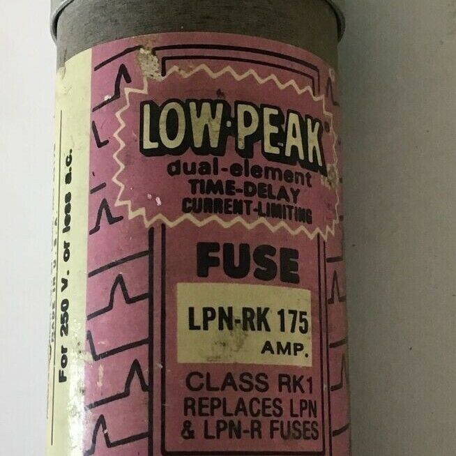 BUSSMANN LPN-RK 175 DUAL ELEMENT LOW PEAK TIME DELAY FUSE 175A 250VAC **LOTOF2**