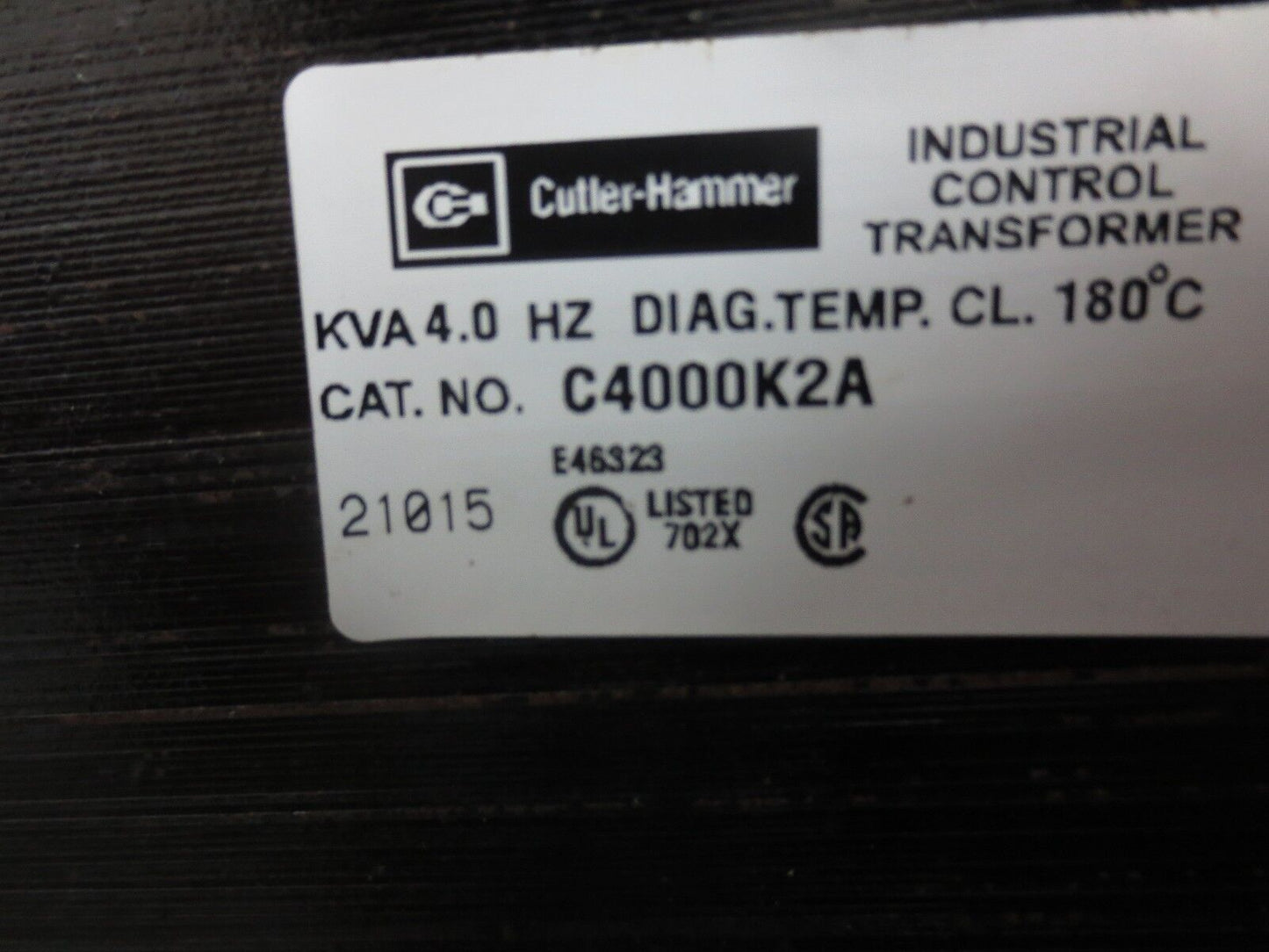 CUTLER-HAMMER C4000K2A INDUSTRIAL CONTROL TRANSFORMER - 4.0 KVA