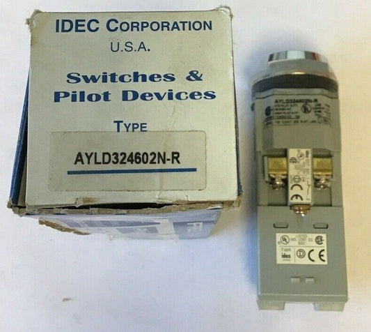 IDEC AYLD324602N-R PUSH BUTTON 120-600VAC 110-600VDC 10A MISSING CAP