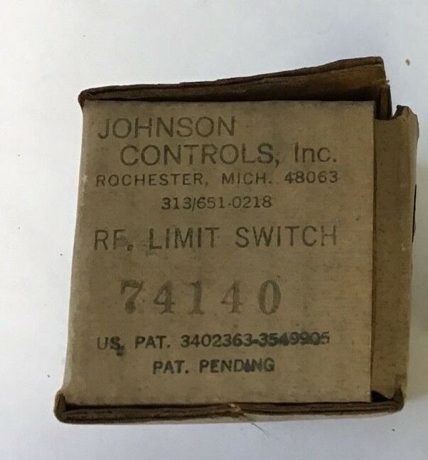 JOHNSON CONTROLS 74140 RF. LIMIT SWITCH 115VAC .1-1 A N.O.