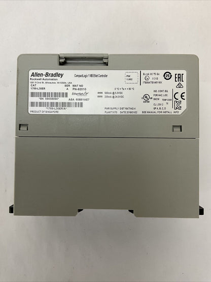 ALLEN BRADLEY 1769-L30ER SER A FW 1.002 COMPACT LOGIX 1 MB ENET CONTROLLER