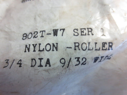 ALLEN-BRADLEY 802T-W7 NYLON ROLLER ARM, 3/4 DIA. x 9/32" WIDE - NEW SURPLUS
