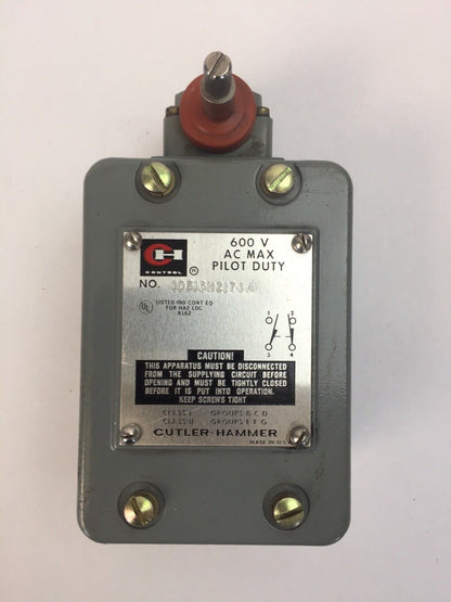 CUTLER HAMMER 10316H2176A LIMIT SWITCH 600VAC PILOT DUTY