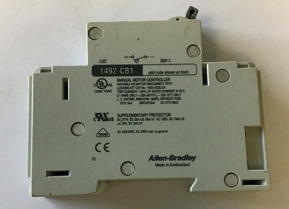 ALLEN BRADLEY 1492-CB1 G060 6A 3/4HP***LOTOF9***
