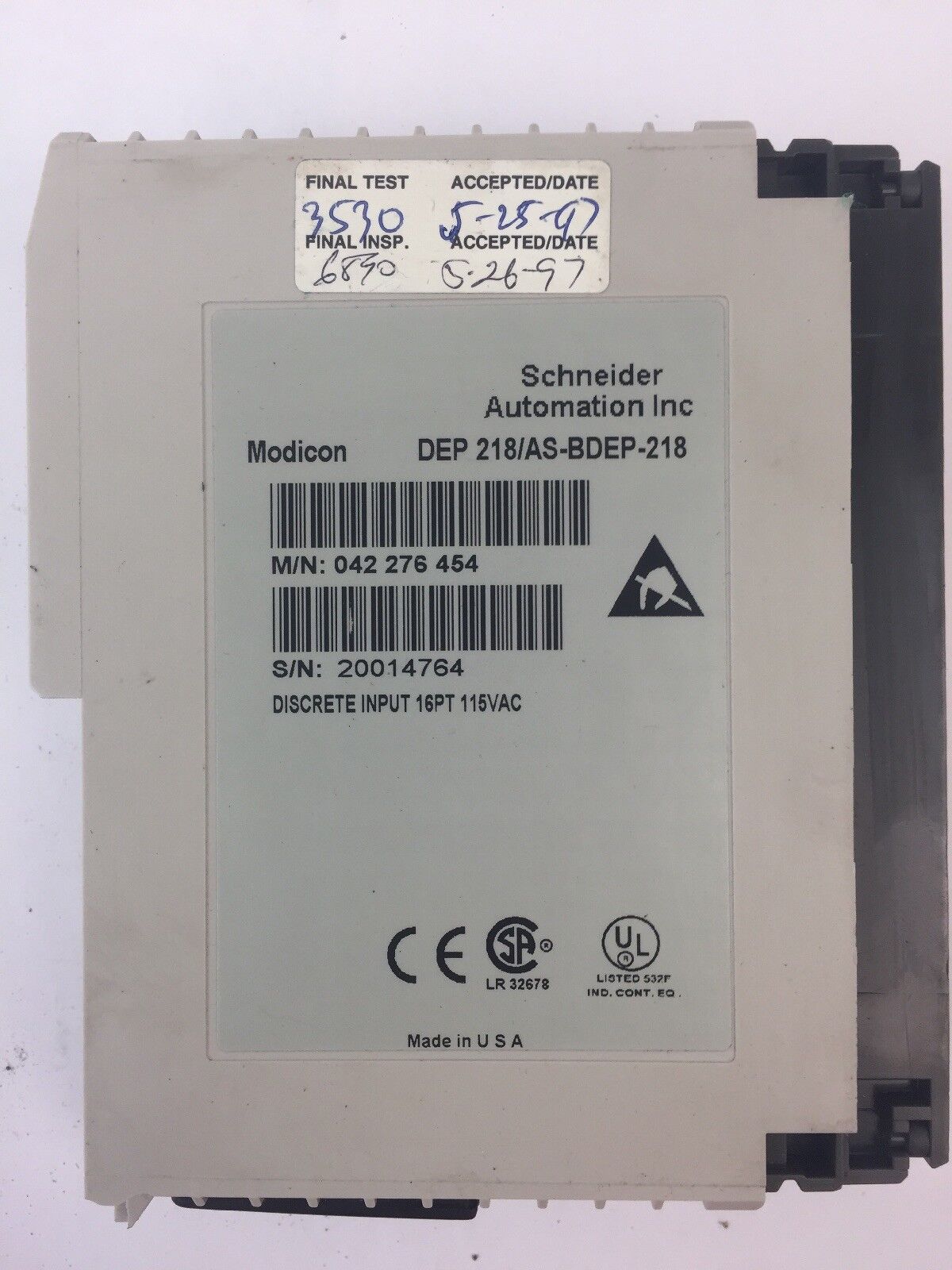 MODICON INPUT MODULES AS-BDEP-218