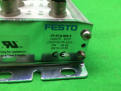 FESTO CP-E16-M8-Z INPUT MODULE CPE16M8Z 16 INPUTS 3 PIN 24VDC