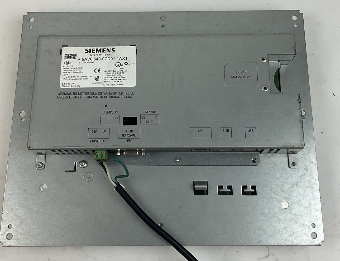 SIEMENS 1P 6AV6 643-0CD01-1AX1 MP277 10'' TOUCH OPERATOR INTERFACE PANEL