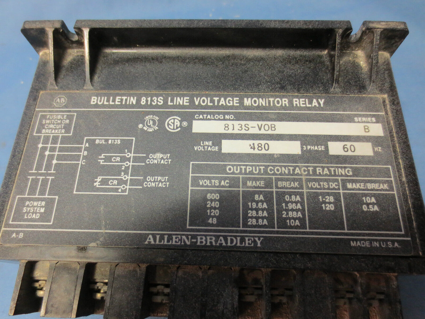 ALLEN-BRADLEY 813S-VOB 813S-V0B 8135-V0B 8135-VOB LINE VOLTAGE MONITOR RELAY
