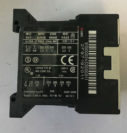 TELEMECANIQUE LP4K 0910 CONTACTOR 600VAC 20A 5HP ***LOTO4***