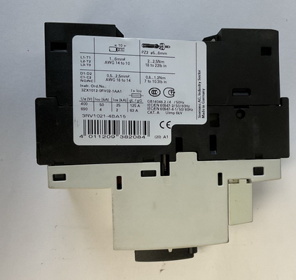SIEMENS 3RV1021-4BA16 CIRCUIT BREAKER 20A 50/60HZ