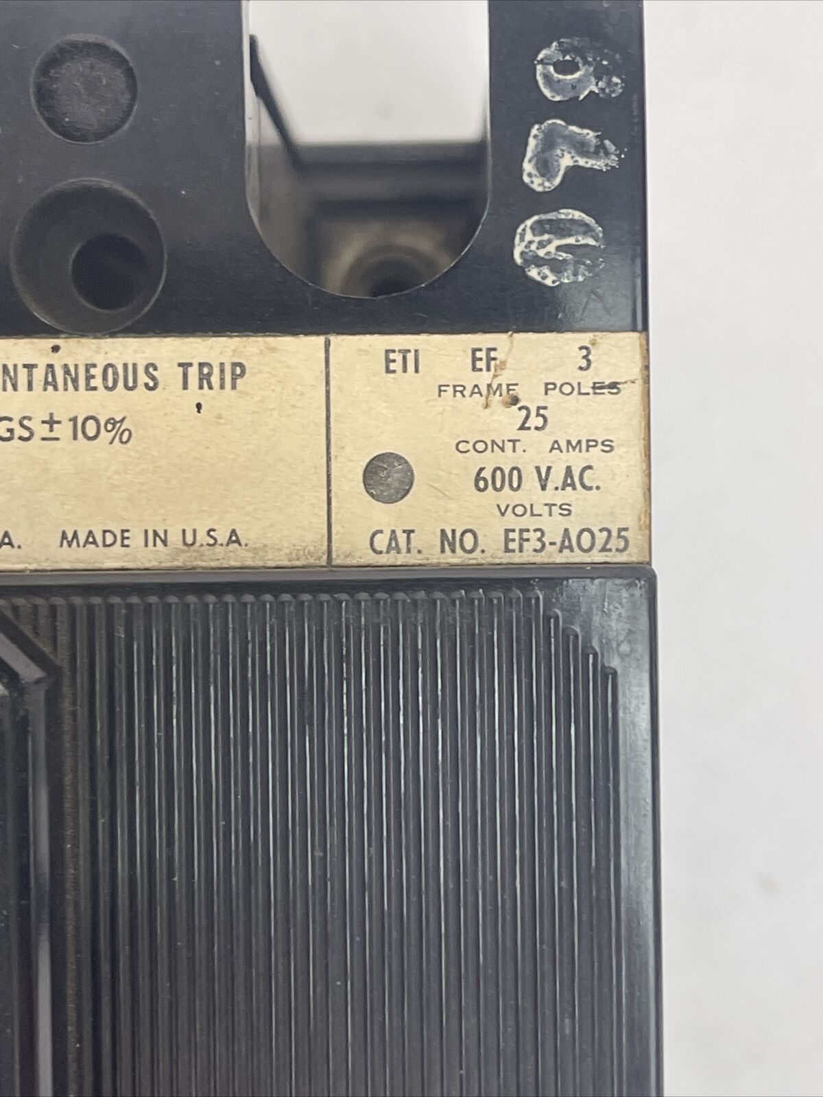 ITE EF3-A025 CIRCUIT BREAKER 25AMP 600VAC 3POLE