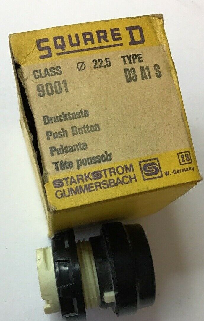 SQUARE D 9001 D3A1S PUSHBUTTON FLUSH BLACK***LOTOF2***