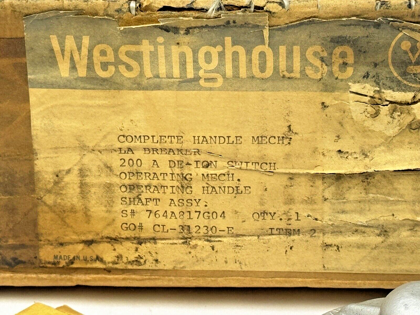 WESTINGHOUSE - CL-31230-E - LA BREAKER 200A DE-ION SWITCH OPERATOR HANDLE