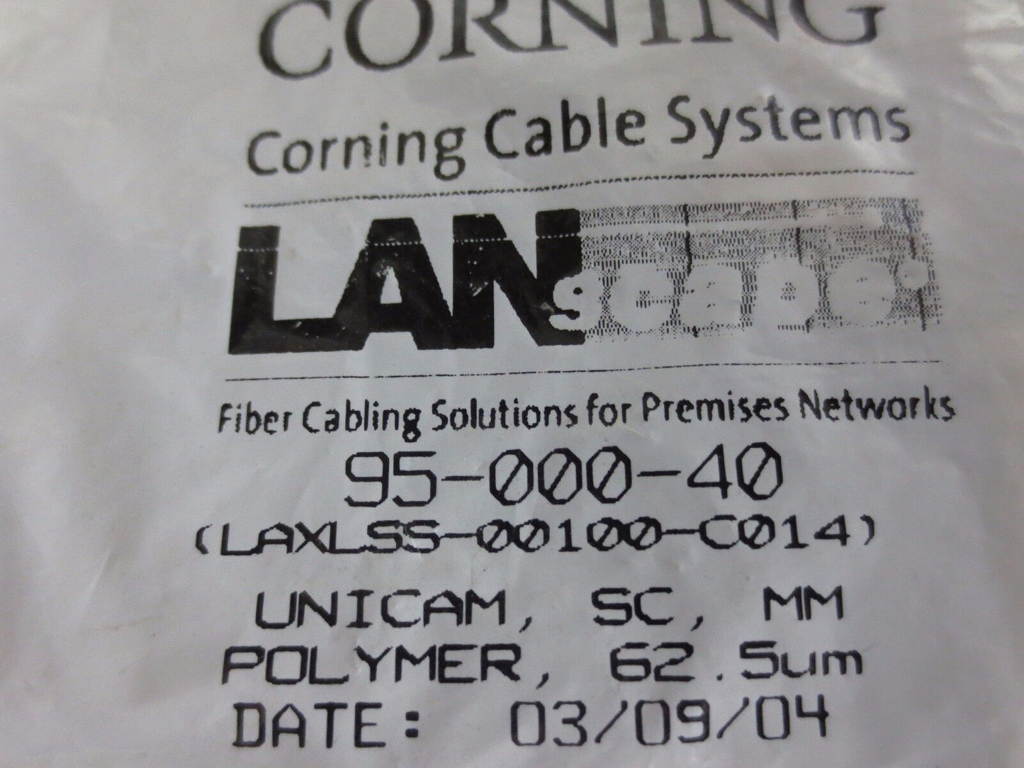 CORNING 95-000-50 LANscape UNICAM, ST, MM, POLYMER, 62.5um - NEW SURPLUS