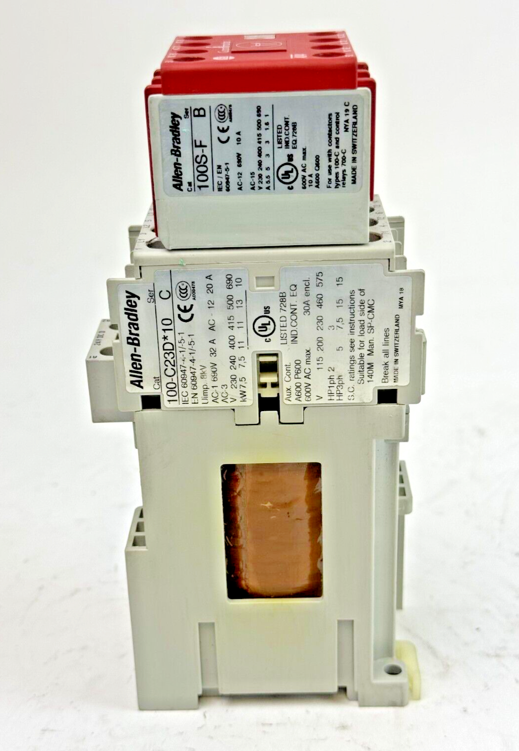 ALLEN-BRADLEY - 100S-C23DJ14C SER. C - SAFETY CONTACTOR W/ 24 VDC COIL