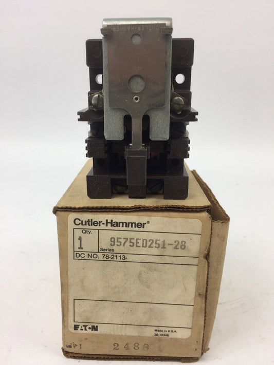 CUTLER HAMMER 9575ED251-28 RELAY 220/240V 50/60HZ COIL 24V 60CY