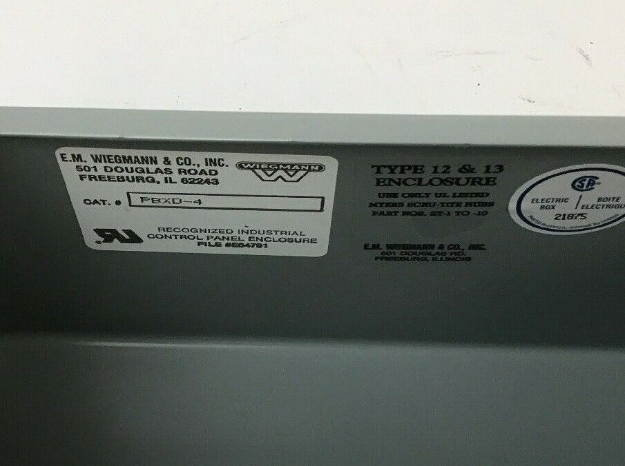 WIEGMAN PBXD-4 4 HOLE ENCLOSURE PBXD4 TYPE 12 & 13 ENCLOSURE