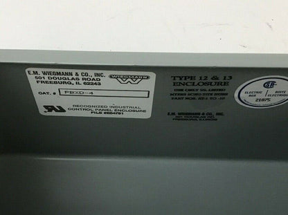 WIEGMAN PBXD-4 4 HOLE ENCLOSURE PBXD4 TYPE 12 & 13 ENCLOSURE